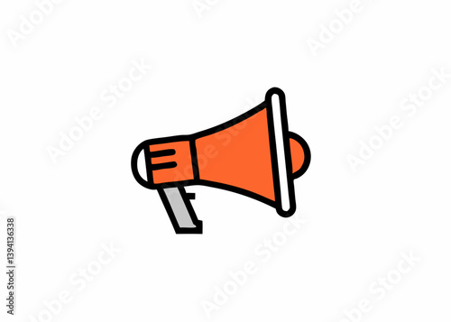 Illustrationn of megaphone. Monochrome style. Megaphone retro hand drawn isolated vector illustration.