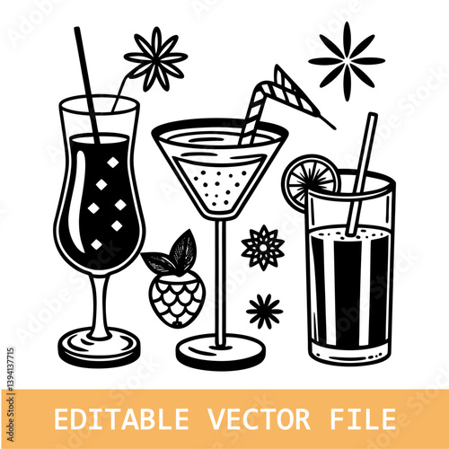 Summer fruit with juice clipart