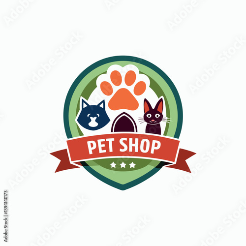 Pet logo design for pet shop vector 
