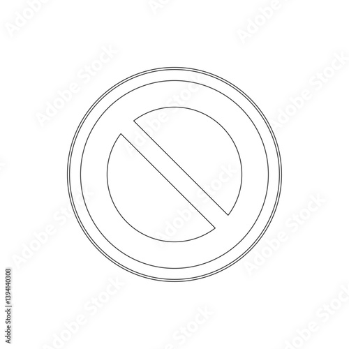 標識の線画単品イラスト　車両通行止め