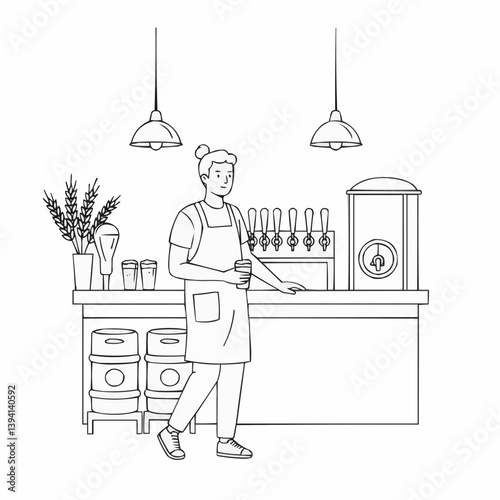 Person enjoying craft beer tasting at a bar  