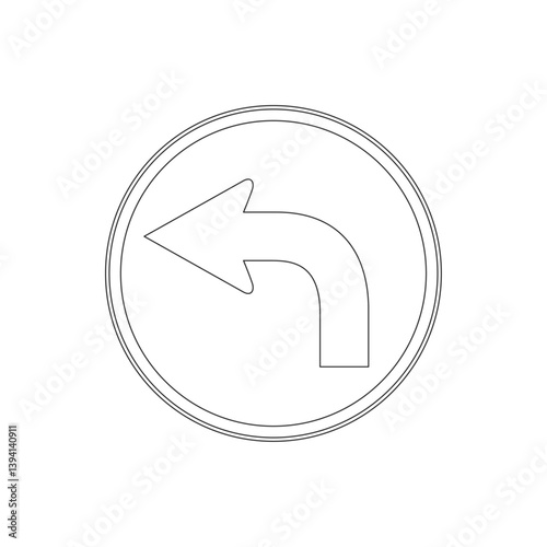 標識の線画単品イラスト　指定方向以外進行禁止