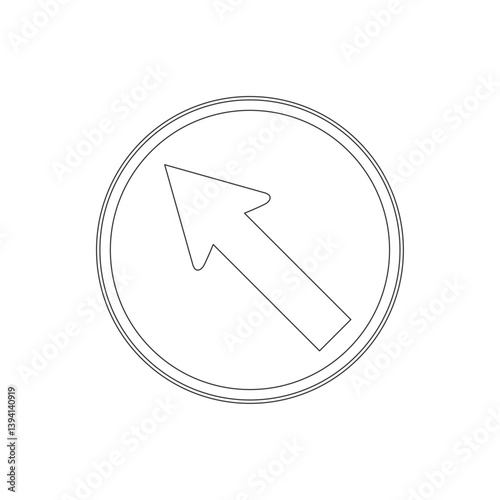 標識の線画単品イラスト　指定方向以外進行禁止
