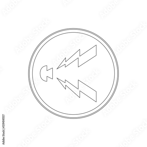 標識の線画単品イラスト　警笛区間