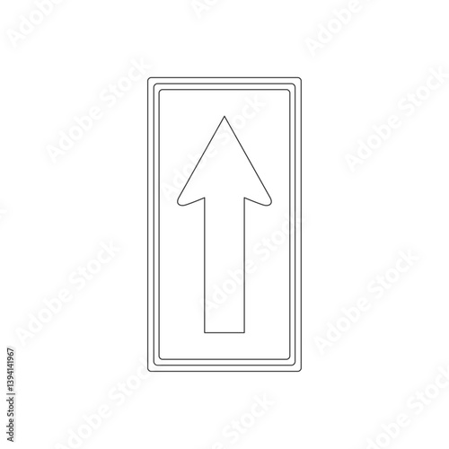 標識の線画単品イラスト　一方通行