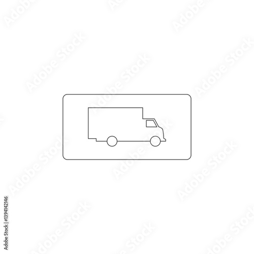 標識の線画単品イラスト　車両の種類
