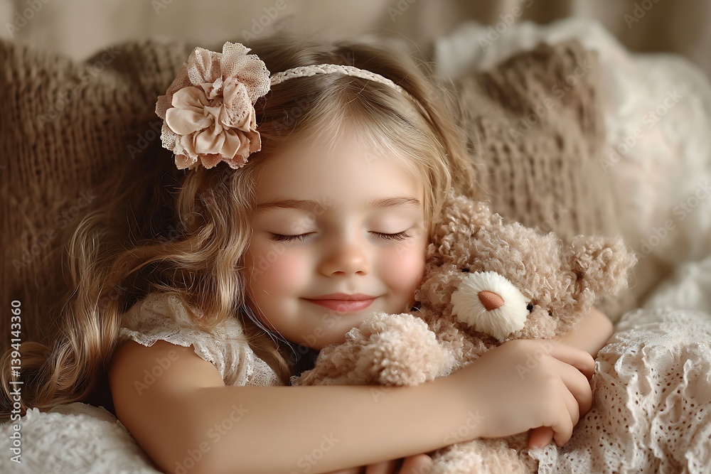 Child Sleeping with Teddy Bear Child Sleeping with Teddy Bear