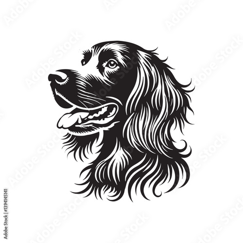 English Setter Silhouette - Minimalist English Setter Design - English Setter Illustration.