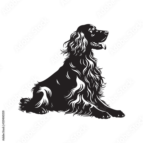 English Setter Silhouette - Minimalist English Setter Design - English Setter Illustration.