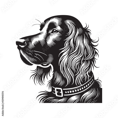 English Setter Silhouette - Minimalist English Setter Design - English Setter Illustration.