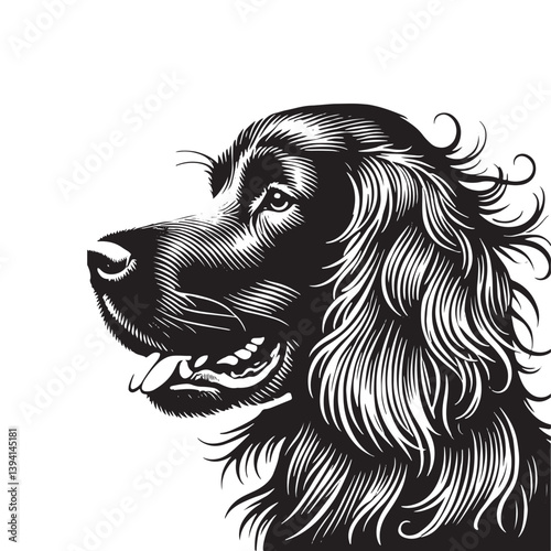 English Setter Silhouette - Minimalist English Setter Design - English Setter Illustration.