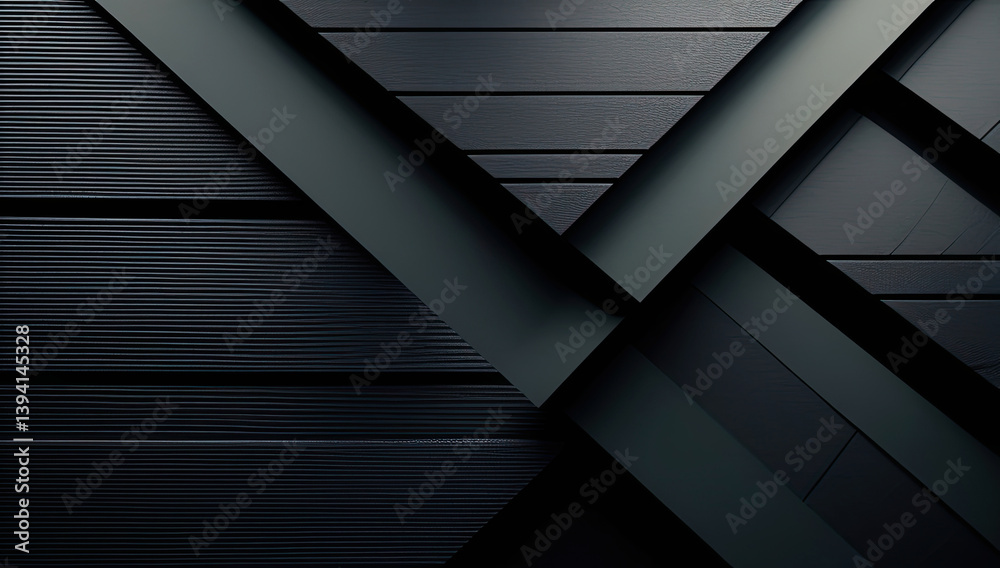 Obraz premium Dark Geometric Wallpaper Abstract Black Lines and Shapes Background Design