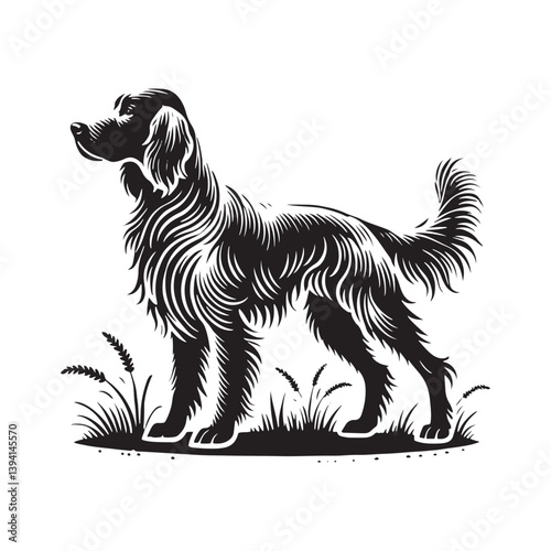 English Setter Silhouette - Minimalist English Setter Design - English Setter Illustration.