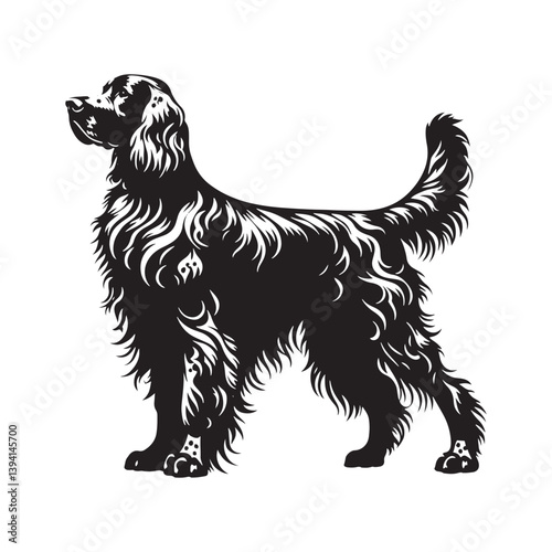 English Setter Silhouette - Minimalist English Setter Design - English Setter Illustration.