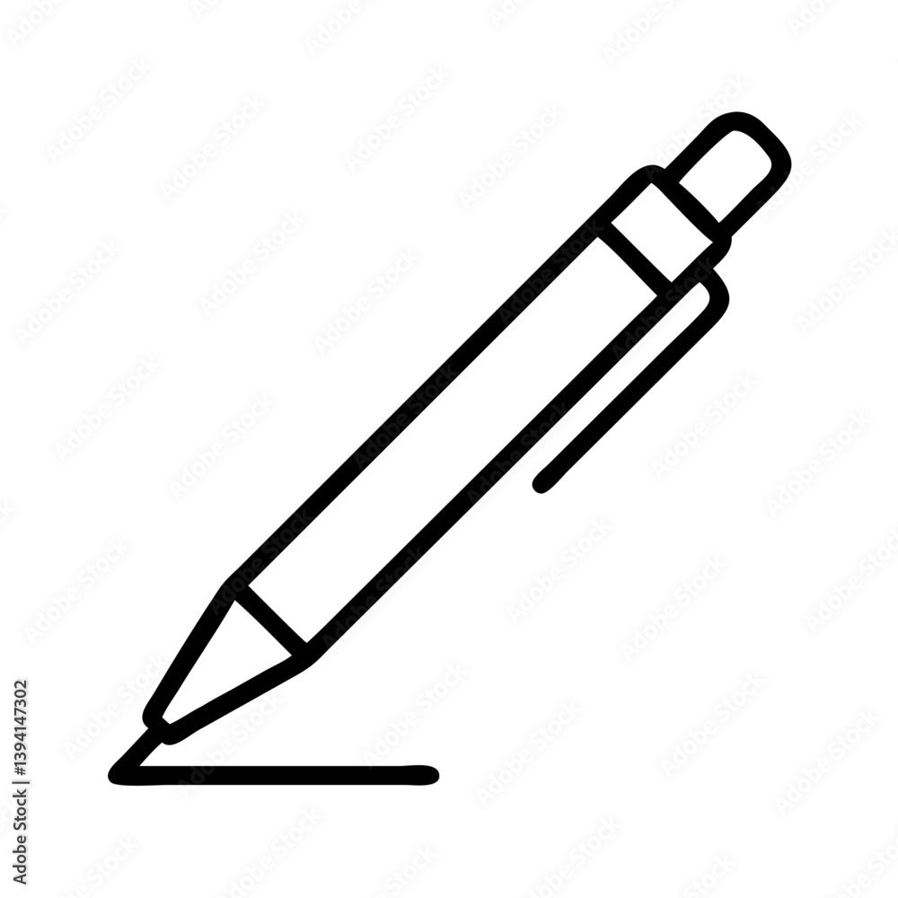 Fototapeta premium Ballpoint Pen Drawing a Line Icon Design