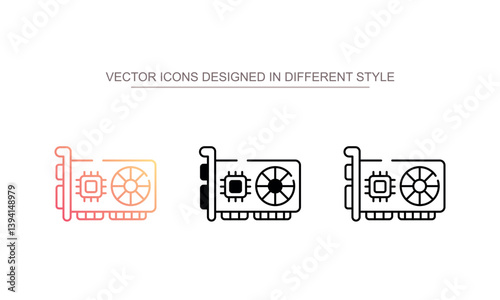 VGA Card icon design with white background stock illustration