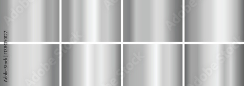 Silver gradient,A set of metallic glossy gradients, The texture of a smooth metal surface. A collection of platinum metallic gradients, shiny gradients , platinum pack ,Vector illustration,vector 10ep