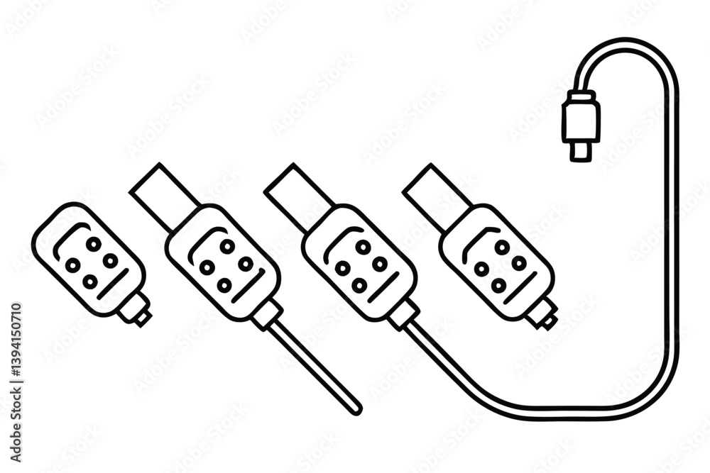 Power Strip Line Art Simple Sketch for Illustrative Design Use Power Strip Line Art Simple Sketch for Illustrative Design Use