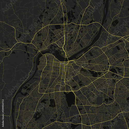 Louisville, Kentucky, United States Road Map 
