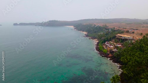 Aerial view of the Cabo de Rama Beach in Goa 