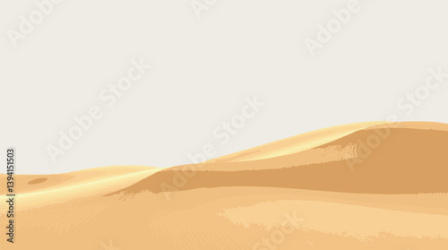 Watercolor vector desert dunes in soft golden and warm tones