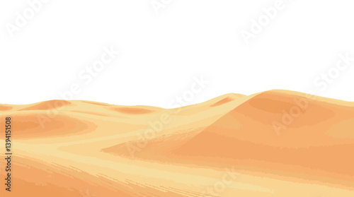 Watercolor vector desert dunes in soft golden and warm tones