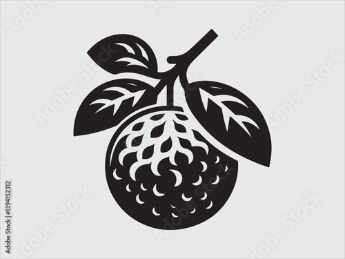Nance Fruit Silhouette with Minimal Botanical Style for Tropical Produce and Natural Food-Themed Designs