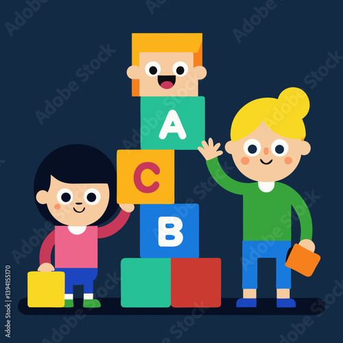 children playing with blocks