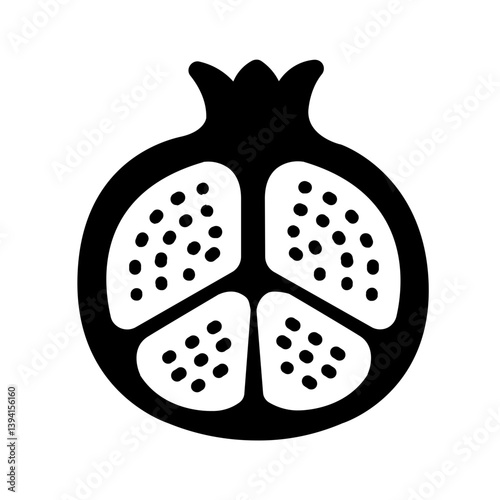 Vector solid black icon for Pomegranate
