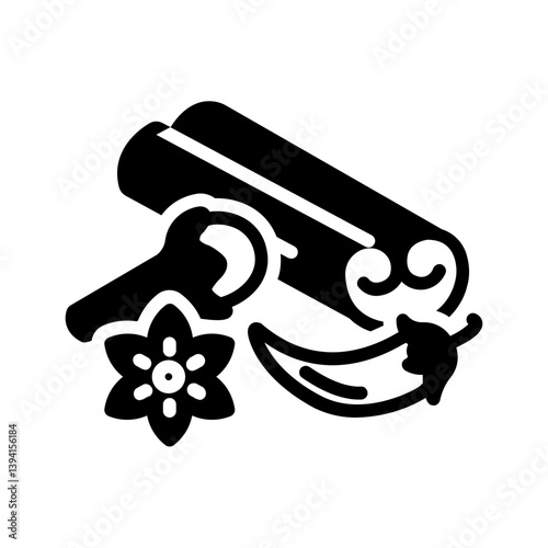 Vector solid black icon for Spices
