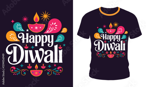 Diwali t-shirt design  typography custom, vector best for print design.