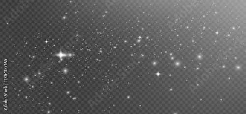 Bright glowing sparkles on a transparent background, resembling a starry or glittering effect.	
