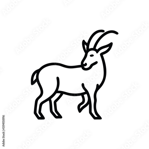 Majestic Alpine Ibex Illustration Wild Goat, Mountain Animal