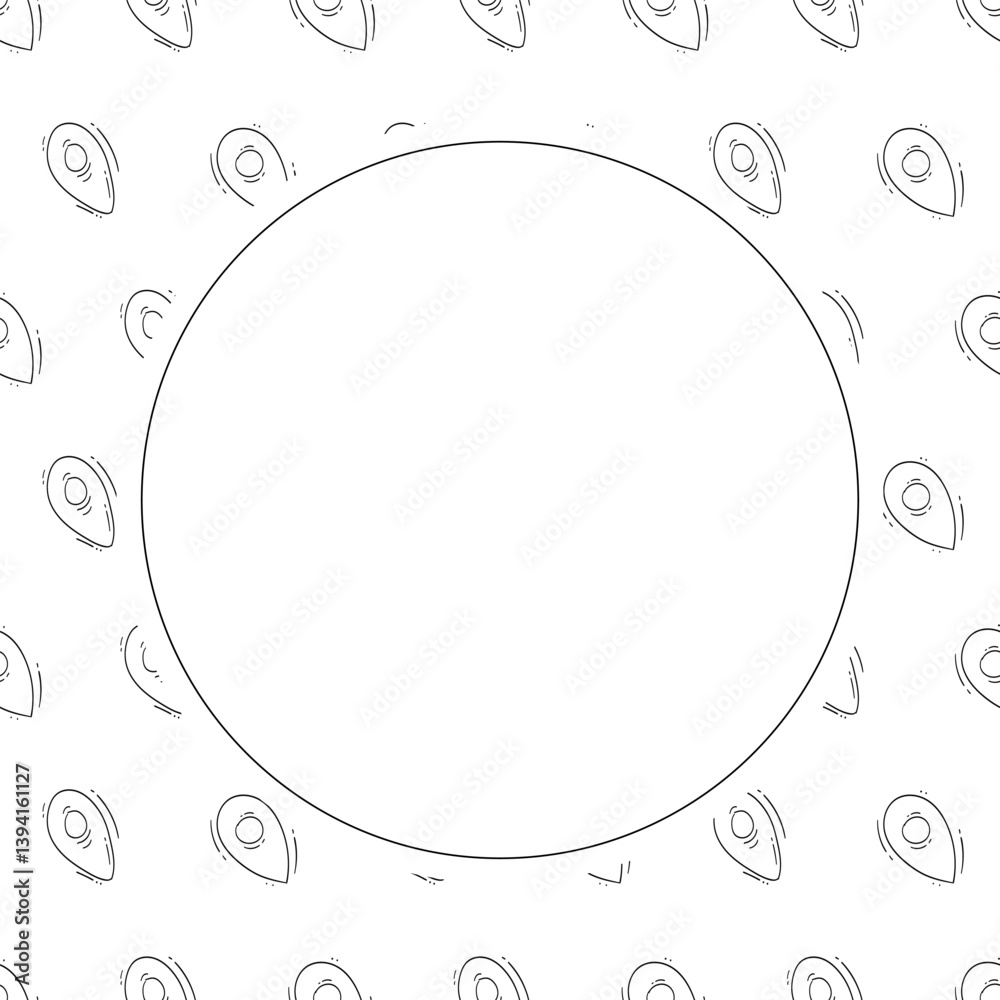 location frame. doodle map circle frame. hand drawn location frame background. pin location background location frame. doodle map circle frame. hand drawn location frame background. pin location background