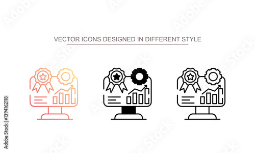 Excellence Driven icon design with white background stock illustration