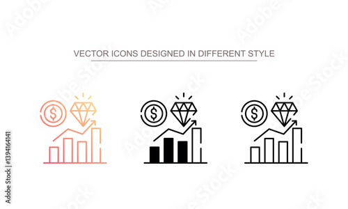 Value Creator icon design with white background stock illustration