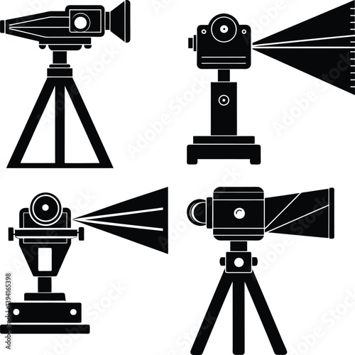Laser Measuring Tool silhouette vector