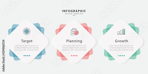 Business infographic template. 3 Step timeline journey. Process diagram, 3 options on white background, social media post, Infograph elements vector illustration.	