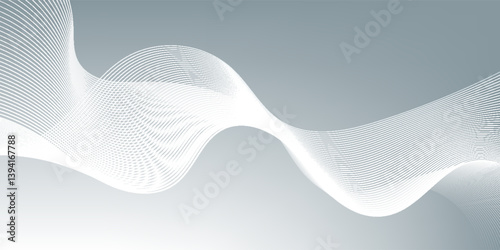 Abstract wave element for design. Digital frequency track equalizer. Stylized line art background.