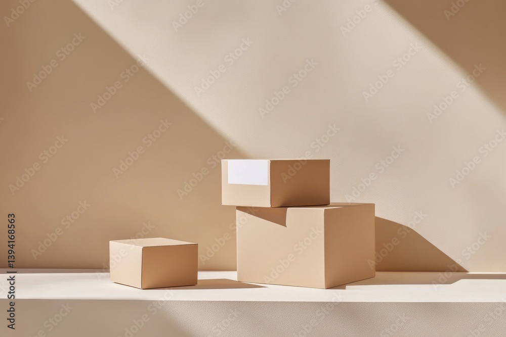 moving boxes in new home mockup moving boxes in new home mockup