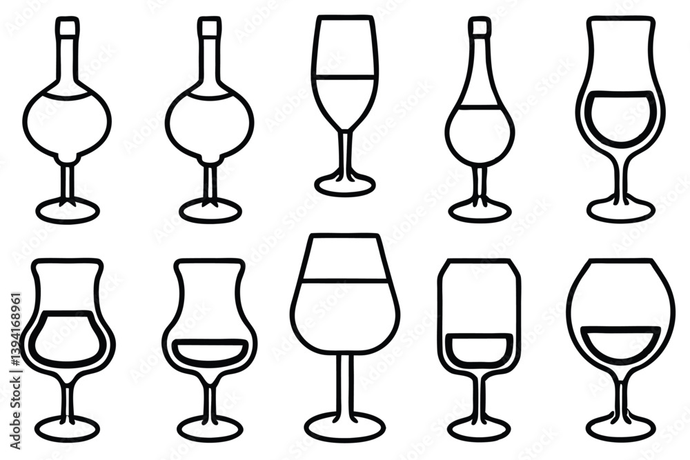 Port Wine Line Art Unique Design for Creative Illustrations Port Wine Line Art Unique Design for Creative Illustrations