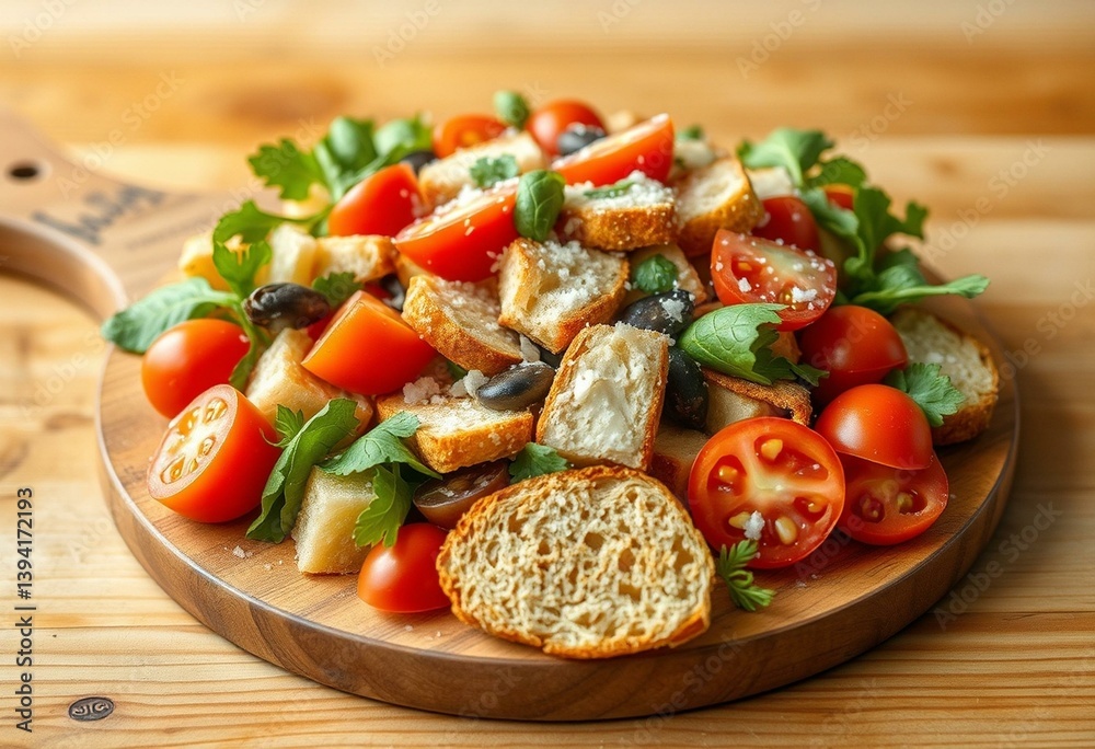Fresh vegetables and juicy tomatoes on a wooden cutting board Fresh vegetables and juicy tomatoes on a wooden cutting board