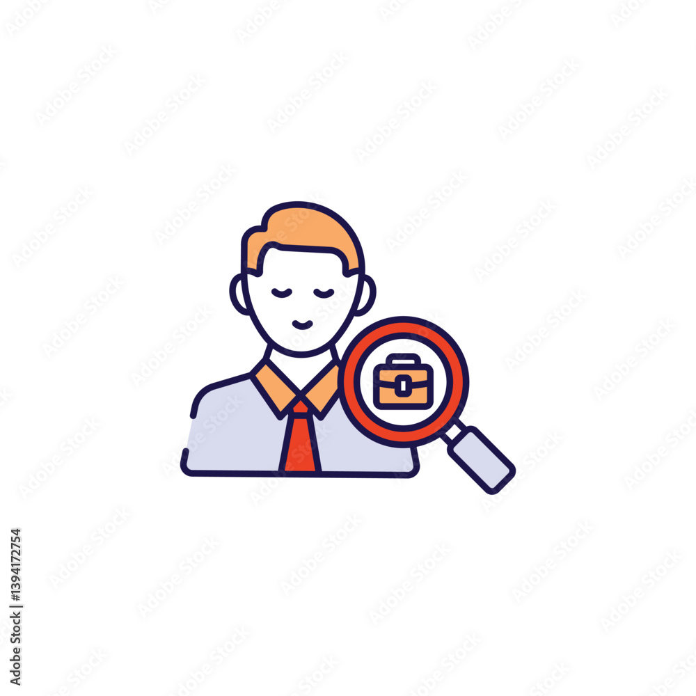 Opportunity Seeker icon design with white background stock illustration Opportunity Seeker icon design with white background stock illustration