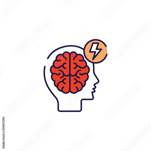 Brain storm icon design with white background stock illustration