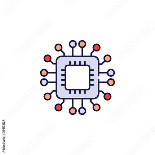 Digital Disruptor icon design with white background stock illustration