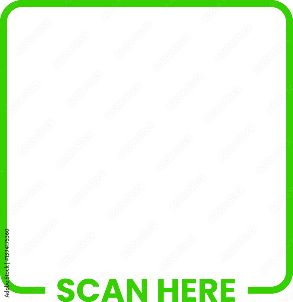 Fototapeta premium Green scan here frame 
