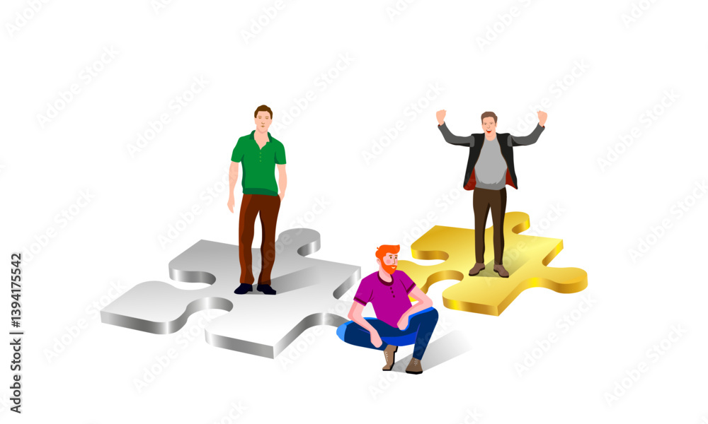 Collaboration, teamwork on a project.
Vector illustration Collaboration, teamwork on a project.
Vector illustration