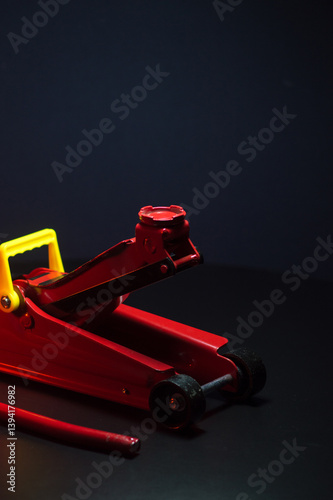 tuned new parts jack with stands red for lifting and repairing sports cars drift rally drag racing