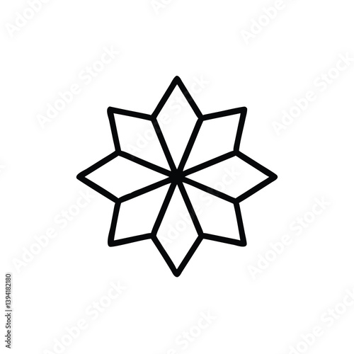 Geometric Starburst Design EightPointed Snowflake Pattern