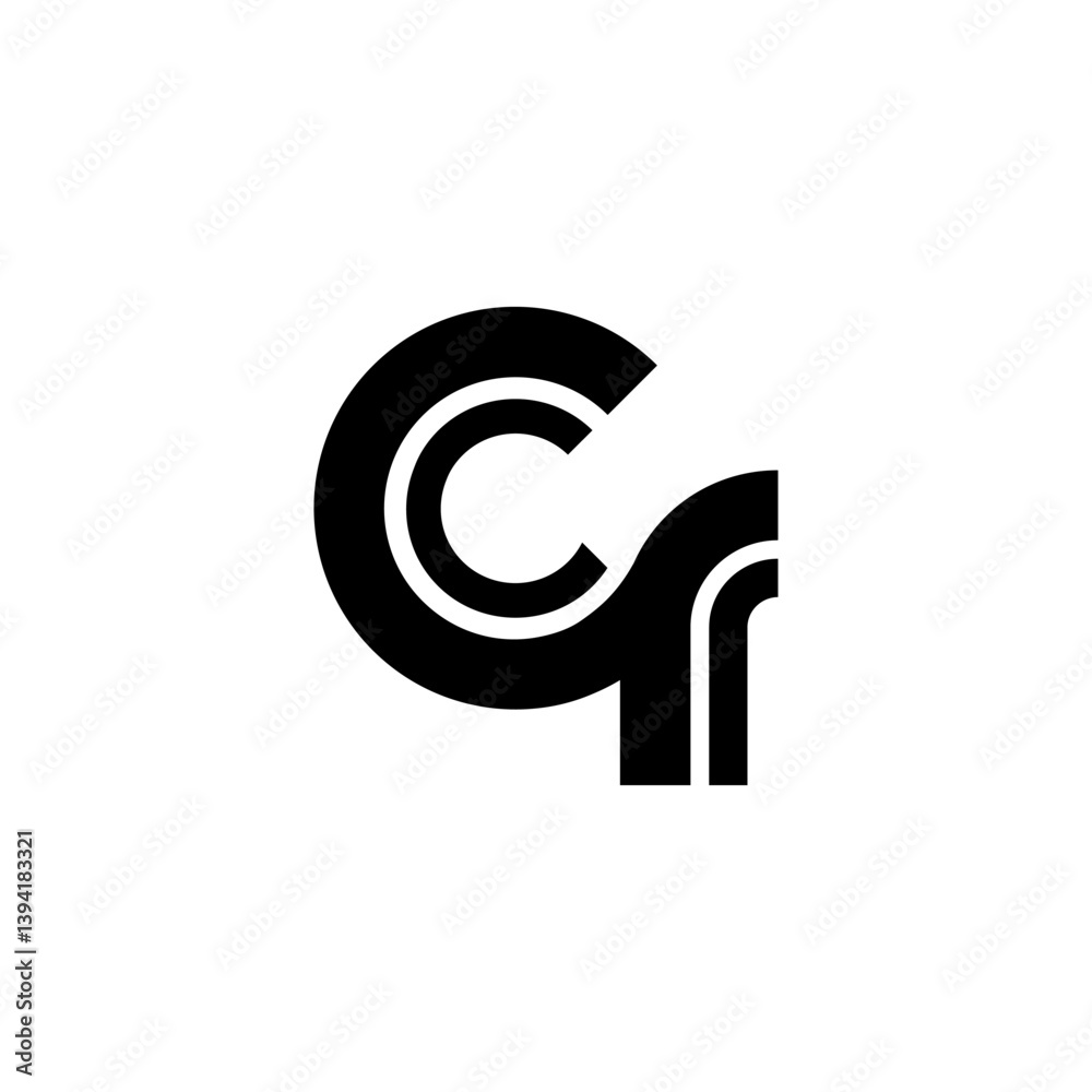 CR Logo in Modern Minimalist Style CR Logo in Modern Minimalist Style